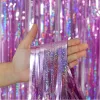 The thickened wedding, festival, party and birthday decoration background wall with colorful stripes and tassel door curtains Application Scenario